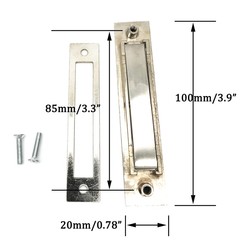 XMHF Invisible Cabinet Handles,Pack of 2 Hidden Concealed Tatami Handles Zinc Alloy 180Â°Rotation Cupboard Drawer Closet Pulls - Image 2